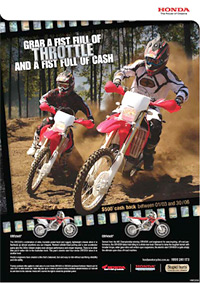Cash Back on Honda&rsquo;s &rsquo;07 Enduros Ends Soon