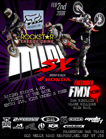 Rockstar Mini SX Event flyer